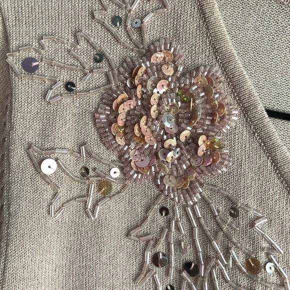 Amari V Neck Dressy Sweater Sequins and Beads Med - Picture 15 of 16